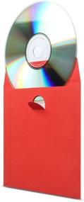 img 3 attached to 📀 Flexzion 100 Pack Red CD DVD Paper Sleeves: Premium Envelope Cases for Music, Movies, Games - Display, Store & Protect Discs with Window Cut-out and Flap