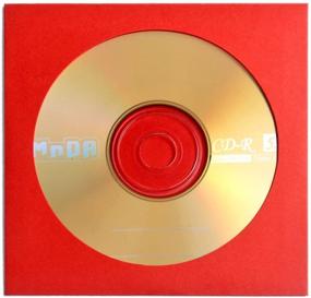 img 1 attached to 📀 Flexzion 100 Pack Red CD DVD Paper Sleeves: Premium Envelope Cases for Music, Movies, Games - Display, Store & Protect Discs with Window Cut-out and Flap