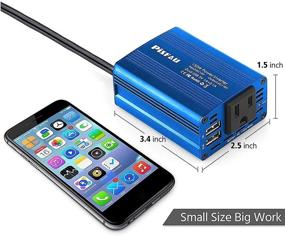 img 3 attached to 🚗 High-Powered 150W Car Power Inverter with 2 USB Ports - DC 12V to 110V AC Car Outlet Adapter and Converter