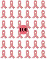 🎀 support breast cancer awareness with 100 pack pink hope ribbon lapel pins for women & girls: perfect for charity, events & social causes logo