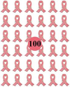 img 4 attached to 🎀 Поддержите осведомленность о раке груди с пакетом из 100-ти розовых шпилек с надеждой на ленточку для женщин и девочек: идеально для благотворительности, мероприятий и социальных причин.