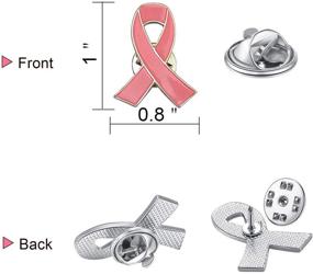 img 3 attached to 🎀 Support Breast Cancer Awareness with 100 Pack Pink Hope Ribbon Lapel Pins for Women & Girls: Perfect for Charity, Events & Social Causes