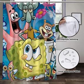 img 1 attached to Cartoon Shower Curtain Childrens Bathroom