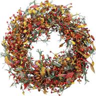 🍂 the wreath depot appalachia berry silk fall door wreath, 22 inches, with elegant white gift box логотип