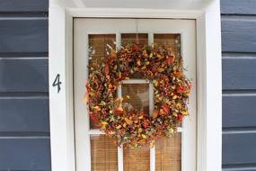 img 2 attached to 🍂 The Wreath Depot Appalachia Berry Silk Fall Door Wreath, 22 inches, with Elegant White Gift Box