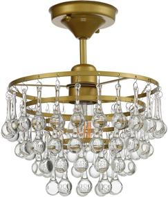 img 3 attached to 💡 Gold Modern Small Chandelier Lighting - CE102M Semi Flush Mount Crystal Ceiling Light Fixture with 1-Light