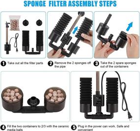 img 1 attached to 🐠 AQQA Aquarium Sponge Filter: Powerful, Quiet Submersible Foam Filter with 2 Extra Sponges - Ideal for Fresh and Salt Water Fish Tank (S/L)