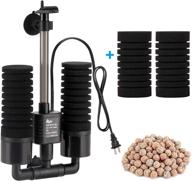 🐠 aqqa aquarium sponge filter: powerful, quiet submersible foam filter with 2 extra sponges - ideal for fresh and salt water fish tank (s/l) логотип