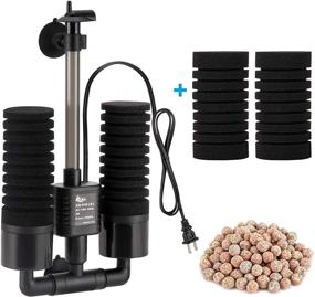 img 4 attached to 🐠 AQQA Aquarium Sponge Filter: Powerful, Quiet Submersible Foam Filter with 2 Extra Sponges - Ideal for Fresh and Salt Water Fish Tank (S/L)