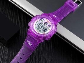 img 1 attached to 🌊 Top Class 50M Waterproof Kids Digital Watches with Alarm, Stopwatch - Perfect for Boys and Girls
