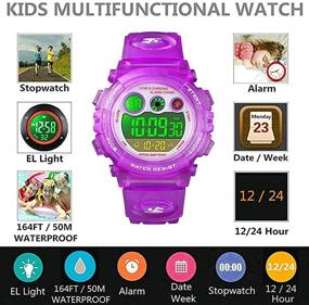 img 3 attached to 🌊 Top Class 50M Waterproof Kids Digital Watches with Alarm, Stopwatch - Perfect for Boys and Girls