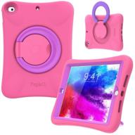 👧 pink purple pepkoo kids case for ipad 8th 7th gen – lightweight shockproof cover with folding handle and stand, full body rugged protection for boys girls logo