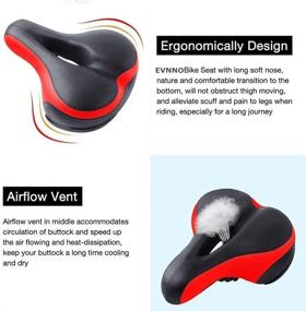 img 1 attached to EVNNO Bicycle Saddle: Ultimate Comfort Leather Bike Seat | Double Shock Absorption Memory Foam | Vibrant Red