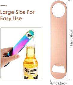 img 3 attached to 🍻 Bar-Grade Stainless Steel Flat Bottle Opener Set - Efficient and Practical Beer Openers for Bartenders