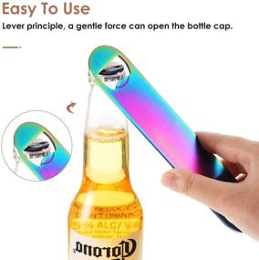 img 1 attached to 🍻 Bar-Grade Stainless Steel Flat Bottle Opener Set - Efficient and Practical Beer Openers for Bartenders