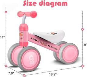 img 1 attached to KORIMEFA Baby Balance Bike: No Pedal 4-Wheel Bicycle for Boys and Girls, Perfect Infant Walker and First Birthday Gift in 2021 (Pink Duck)