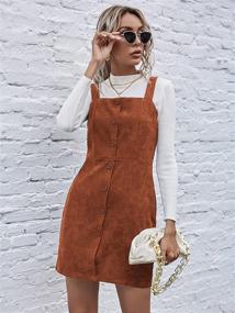 img 1 attached to SheIn Sleeveless Strappy Corduroy Pinafore Women's Clothing
