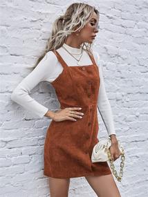 img 2 attached to SheIn Sleeveless Strappy Corduroy Pinafore Women's Clothing