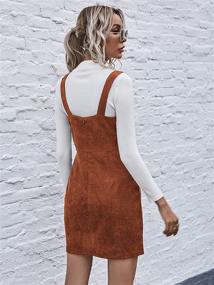 img 3 attached to SheIn Sleeveless Strappy Corduroy Pinafore Women's Clothing