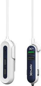 img 3 attached to 🚗 RapidX X5 Plus Car Charger: 5 USB Ports, QC 3.0/Type C, Navy - Efficient Charging on-the-go