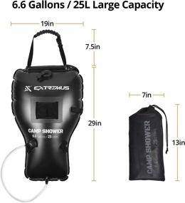 img 2 attached to Extremus Rainbow Falls Camping Shower: Portable 6.6 Gallon Solar Shower Bag with Built-in Thermometer and ABS Nozzle System