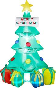 img 4 attached to 🎄 7 FT Christmas Inflatable Tree Decorations with Built-in LED Lights - Glory Island Blow up Christmas Tree with 4 Gift Box, Perfect for Yard, Garden, Lawn - Merry Christmas Party and Holiday Decor