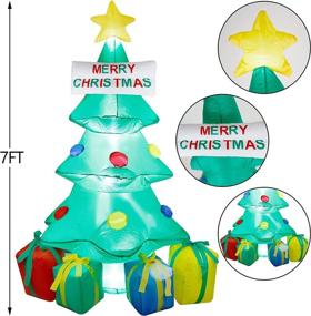 img 3 attached to 🎄 7 FT Christmas Inflatable Tree Decorations with Built-in LED Lights - Glory Island Blow up Christmas Tree with 4 Gift Box, Perfect for Yard, Garden, Lawn - Merry Christmas Party and Holiday Decor