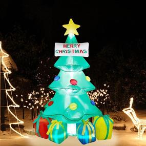 img 1 attached to 🎄 7 FT Christmas Inflatable Tree Decorations with Built-in LED Lights - Glory Island Blow up Christmas Tree with 4 Gift Box, Perfect for Yard, Garden, Lawn - Merry Christmas Party and Holiday Decor