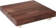 🪓 john boos block wal-12ss: premium walnut wood cutting board with stainless steel feet, 12x12 square, 1.5" thickness logo