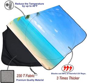 img 2 attached to 🌞 Gven Windshield Shade: Ultimate Tree & Beach Car Sun Shade - UV Ray protection, Foldable & Cooling, Large Size