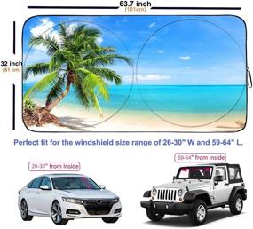 img 1 attached to 🌞 Gven Windshield Shade: Ultimate Tree & Beach Car Sun Shade - UV Ray protection, Foldable & Cooling, Large Size