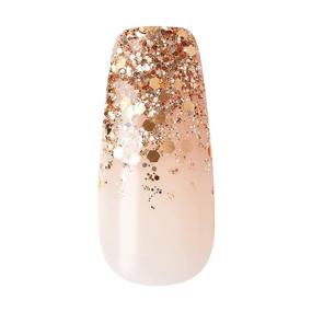 img 2 attached to 💅 GoldFinger Snow Queen Press On Manicure - Limited Edition Gel Nail Kit with Long Length, Polish Free Mani (Goldflake)