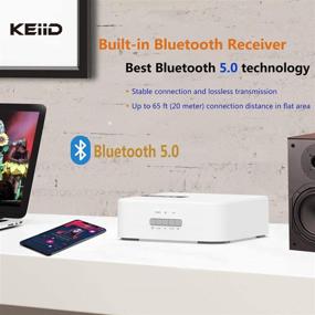 img 1 attached to 🎵 KEiiD Bluetooth Stereo Receiver Amplifier with Adjustable Treble and Bass, 2.0/2.1 Home Audio System with AUX Input, 3.5mm Subwoofer Output and Remote Control