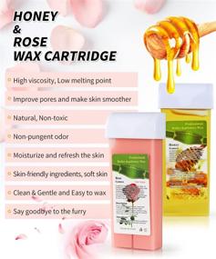 img 3 attached to 🌹 Rose & Honey Roll On Wax Kit: Effective Hair Removal for Women and Men with Sensitive Skin - At Home Roller Waxing Kit for Larger Body Areas