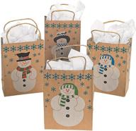 snowman paper gift bags pack logo