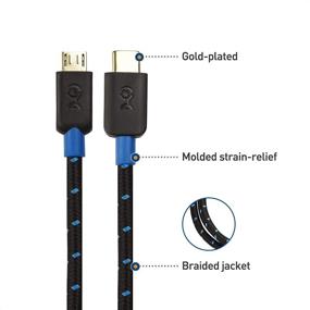 img 1 attached to 🔌 Cable Matters USB C to Micro USB Cable (Micro USB to USB-C Cable) - 3.3 Feet, Black with Braided Jacket