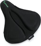 🚴 sportneer bike seat cover 12" x 10" wide memory foam cushion with velcro non-slip design, easy installation & adjustable fit for spin/stationary/cruiser bikes - includes rain cover logo