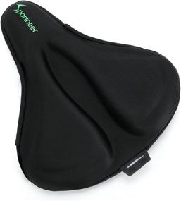 img 4 attached to 🚴 Sportneer Bike Seat Cover 12" X 10" Wide Memory Foam Cushion with Velcro Non-Slip Design, Easy Installation & Adjustable Fit for Spin/Stationary/Cruiser Bikes - Includes Rain Cover