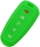 segaden silicone cover protector case holder skin jacket compatible with ford lincoln 5 button smart remote key fob cv8700 green logo