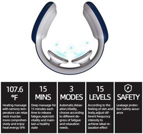 img 1 attached to Portable Neck Massager with Heat, Intelligent Cordless Design, 3 Modes, 15 🌡️ Levels, Smart Deep Tissue Trigger Point Massage for Office, Car, Home, Outdoor Use