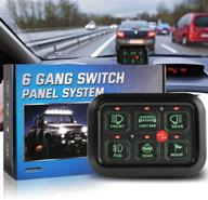 🚦 alavente 6 gang switch panel with automatic dimmable electronic relay system, led car switch panel touch screen control box for truck atv utv boat caravan (green) logo