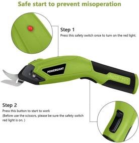 img 1 attached to 🔌 POWERGIANT Electric Cordless Scissors - Ideal for Cutting Fabric, Cardboard, Crystal Plate, Cloth, Leather, Carpet, Paper, Garden - Includes 2 Extra Blades (Green)