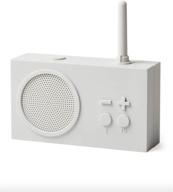 lexon tykho 3 fm radio & bluetooth speaker - 5w, splash proof, 20-hour battery life, silicone rubber case - mastic logo