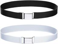 👦 welrog toddler kids adjustable buckle belt - stylish elastic child silver buckle belts for girls and boys logo
