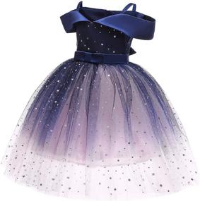 img 3 attached to 👗 Adorable Girls Short Petal Sleeve Princess Dress for Parties & Formal Events – Ideal Baby Costume