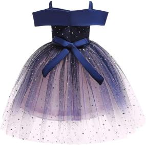 img 2 attached to 👗 Adorable Girls Short Petal Sleeve Princess Dress for Parties & Formal Events – Ideal Baby Costume
