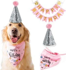 img 4 attached to 🎉 HIPIPET Dog Birthday Bandana with Party Hat and Party Decoration