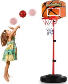 img 4 attached to 🏀 Ultimate Outdoor Fun: Adjustable Height Toddler Basketball Set