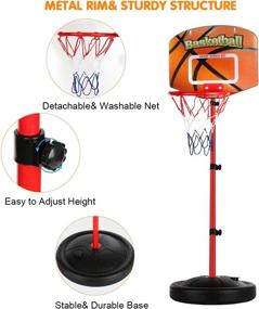 img 1 attached to 🏀 Ultimate Outdoor Fun: Adjustable Height Toddler Basketball Set