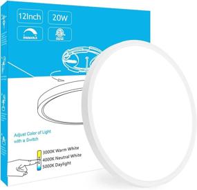 img 4 attached to 🔆 Versatile 12 Inch Dimmable LED Ceiling Light - 3 Light Temperatures & Low Profile Design - Ideal for Hallways, Bedrooms, and Closets - ETL Listed